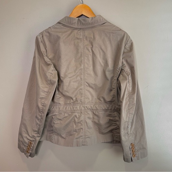 Talbots Utility Jacket Blazer. Business Casual Travel Khaki Tan. 14 - Picture 2 of 7